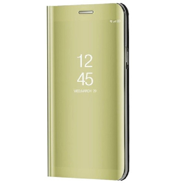 Samsung Galaxy S23 Plus SM-S916, Oldalra nyíló tok, hívás mutatóval, Smart View Cover, arany (utángyártott) akciós termékkép 1