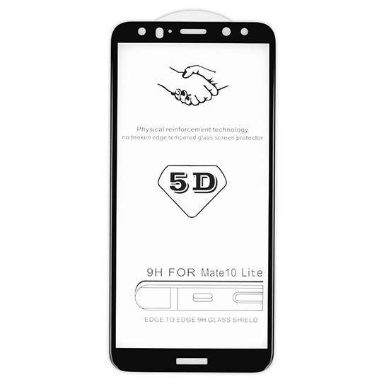 Samsung Galaxy A70 / A70s SM-A705F / A707F, Kijelzővédő fólia, ütésálló fólia (az íves részre is!), Tempered Glass (edzett üveg), fekete akciós termékkép 1