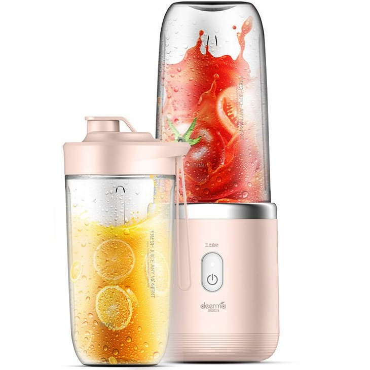 Turmixgép, vezeték nélküli, 140 W teljesítmény, 400 ml-es, hordozható, tölthető, Deerma NU05, vörösarany akciós termékkép 1