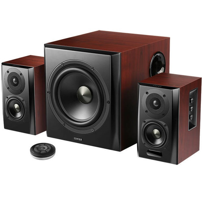 Hangszóró szett, Aktív, 2.1, 2 x 40W + 70W, Bluetooth, Optikai kimenet, 3.5mm, Koaxiális csatlakozó, Edifier S350DB, barna akciós termékkép 1