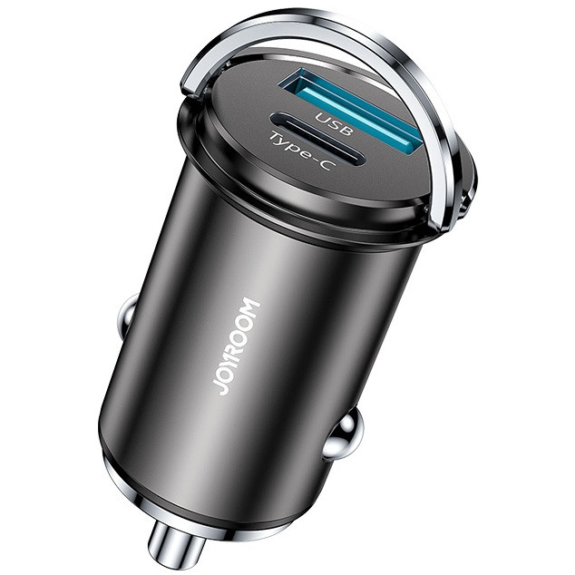 Autós töltő, Szivargyújtós töltő, 20W, 1 x USB aljzat, 1 x USB Type-C aljzat, gyorstöltés, QC 3.0, PD, Joyroom C-A45, fekete akciós termékkép 1