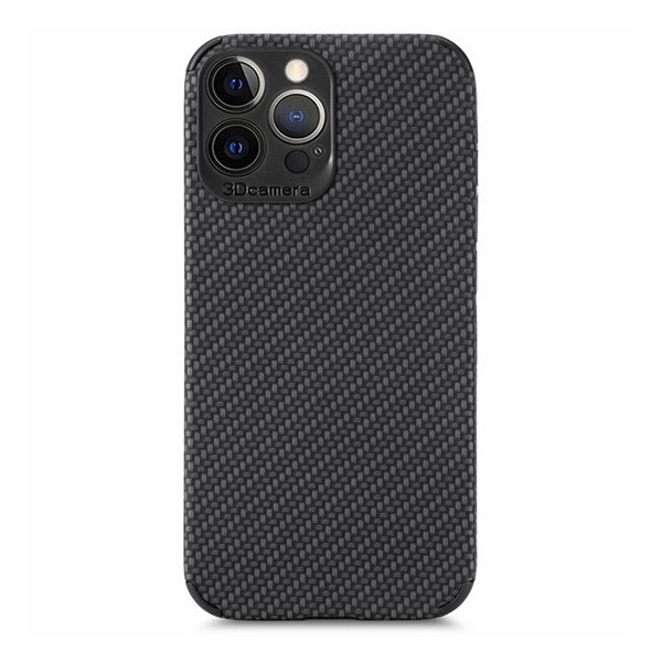 Apple iPhone 13 Pro, Szilikon tok, kamera védelem, karbon minta, fekete akciós termékkép 1