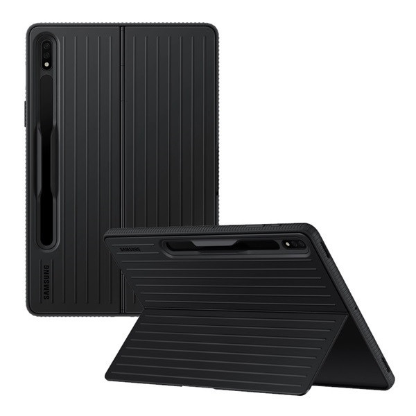 Samsung Galaxy Tab S8 11.0 SM-X700 / X706, Műanyag hátlap védőtok, dupla rétegű, gumírozott, stand, fekete, gyári akciós termékkép 1