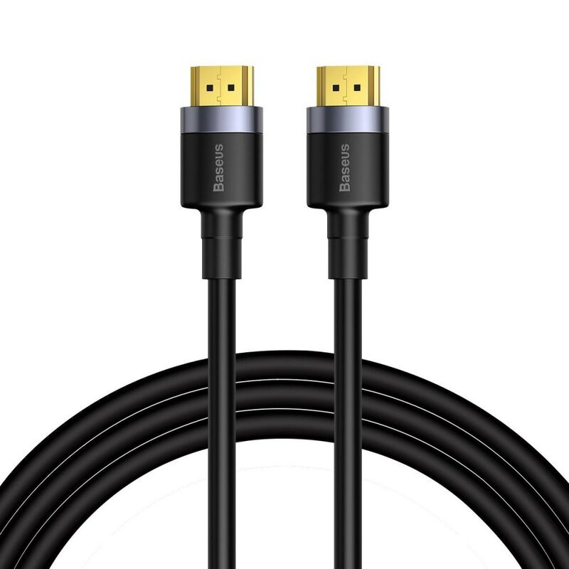 Adatkábel, HDMI - HDMI, v2.0, 100 cm, 4K, 3D, 60 Hz, Baseus Cafule, CADKLF-E01, fekete/szürke akciós termékkép 1
