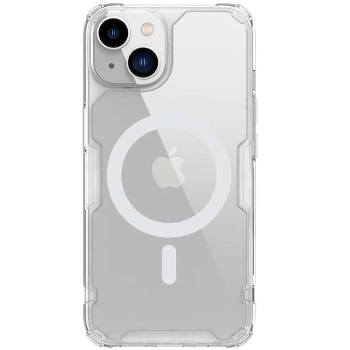Apple iPhone 14 Plus, Szilikon tok, műanyag hátlap, ultravékony, Magsafe töltővel kompatibilis, Nillkin Nature Pro Magnetic, átlátszó akciós termékkép 1
