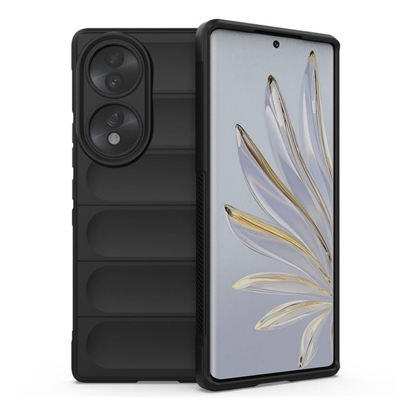 Huawei Honor 70, Szilikon tok, közepesen ütésálló, 3D minta, fekete akciós termékkép 1