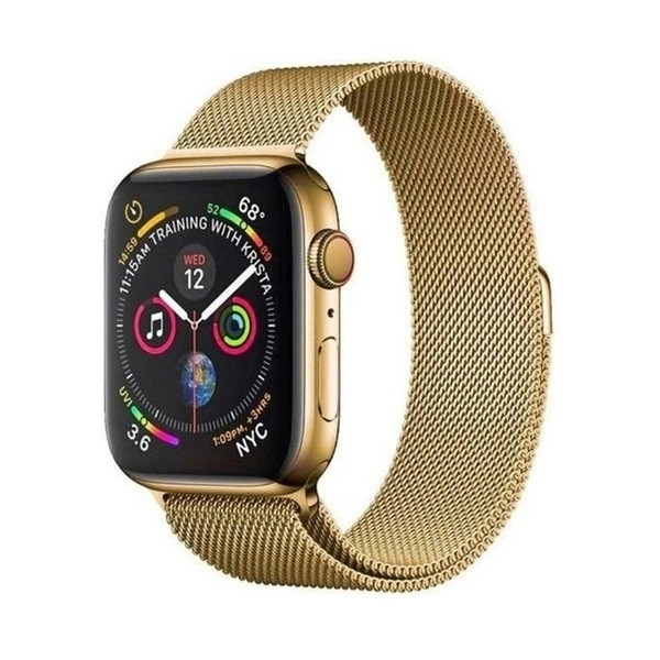 Apple Watch 1-6, SE, SE (2022) (38 / 40 mm), fém pótszíj, mágneses zár, milánói stílus, arany akciós termékkép 1