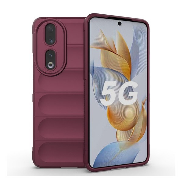 Huawei Honor 90, Szilikon tok, közepesen ütésálló, 3D minta, bordó akciós termékkép 1