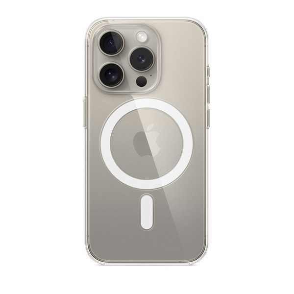 Apple iPhone 15 Pro, Szilikon tok, Magsafe kompatibilis, átlátszó, gyári akciós termékkép 1