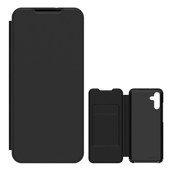 Samsung Galaxy A05s SM-A057F, Oldalra nyíló tok, kártyatartóval, fekete, gyári akciós termékkép 1