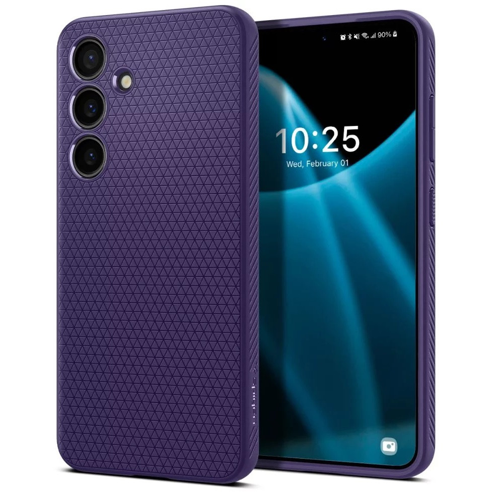 Samsung Galaxy S24 SM-S921, Szilikon tok, Spigen Liquid Air, háromszög minta, lila akciós termékkép 1