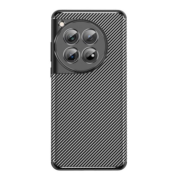 OnePlus 12, Szilikon tok, közepesen ütésálló, légpárnás sarok, karbon minta, fekete akciós termékkép 1
