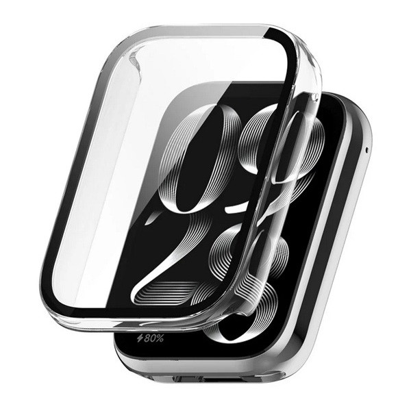 Xiaomi Mi Smart Band 8 Pro, Műanyag védőkeret, kijelzővédő üveggel, közepesen ütésálló, szíj nélkül, átlátszó akciós termékkép 1