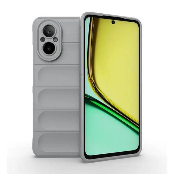 Realme C67 4G, Szilikon tok, közepesen ütésálló, 3D minta, világosszürke akciós termékkép 1