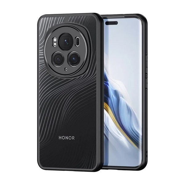 Huawei Honor Magic 6 Pro, Műanyag hátlap védőtok + szilikon keret, hullám minta, Dux Ducis Aimo, áttetsző/fekete akciós termékkép 1