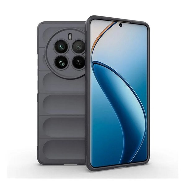 Realme 12 Pro / 12 Pro Plus, Szilikon tok, közepesen ütésálló, 3D minta, sötétszürke akciós termékkép 1