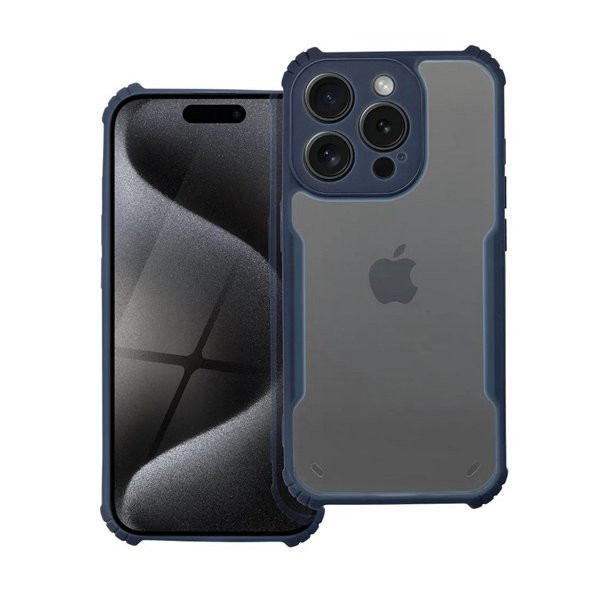 Xiaomi Redmi A3, Szilikon tok, közepesen ütésálló, légpárnás sarok, akril hátlap, Anti-Drop Case, átlátszó/sötétkék akciós termékkép 1