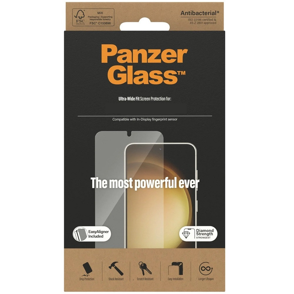 Samsung Galaxy A35 5G / A55 5G SM-A356B / A556B, Kijelzővédő fólia, ütésálló fólia (az íves részre is!), Tempered Glass (edzett üveg), 3D Full Cover, Panzer Ultra Wide Fit, Clear akciós termékkép 1