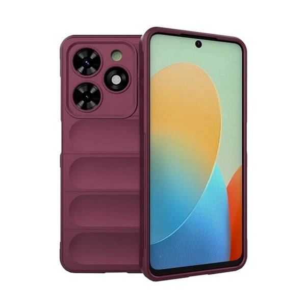Tecno Spark Go (2024), Szilikon tok, közepesen ütésálló, 3D minta, bordó akciós termékkép 1
