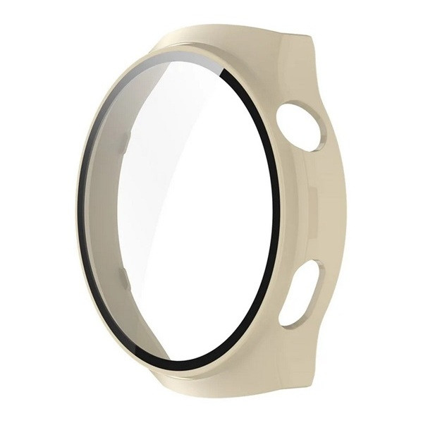 Huawei Watch 4 Pro, Műanyag védőkeret, kijelzővédő üveggel, közepesen ütésálló, szíj nélkül, krém akciós termékkép 1