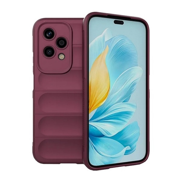 Huawei Honor 200 Lite, Szilikon tok, közepesen ütésálló, 3D minta, bordó akciós termékkép 1