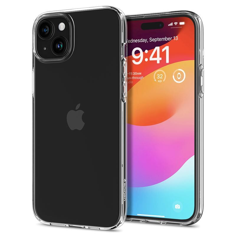 Apple iPhone 15 Plus, Szilikon tok, Spigen Crystal Flex, átlátszó akciós termékkép 1