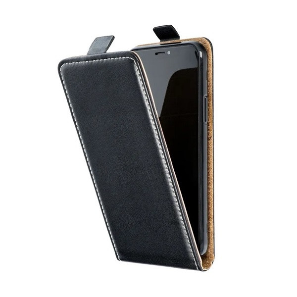 Samsung Galaxy S24 FE SM-S721, Forcell lenyitható bőrtok, Slim Flexi, felfelé nyíló - kinyitható, fekete akciós termékkép 1