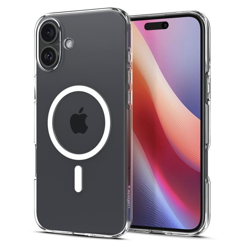 Apple iPhone 16, Szilikon tok, Magsafe töltővel kompatibilis, Spigen Crystal Flex Mag, átlátszó akciós termékkép 1