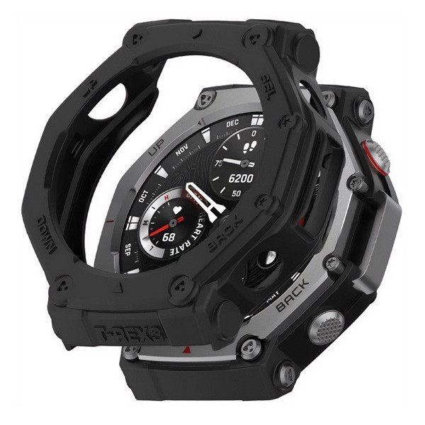 Amazfit T-Rex 3, Szilikon védőkeret, közepesen ütésálló, szíj nélkül, fekete akciós termékkép 1