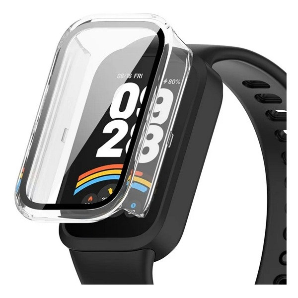 Xiaomi Smart Band 9 Active, Műanyag védőkeret, kijelzővédő üveggel, közepesen ütésálló, szíj nélkül, átlátszó akciós termékkép 1