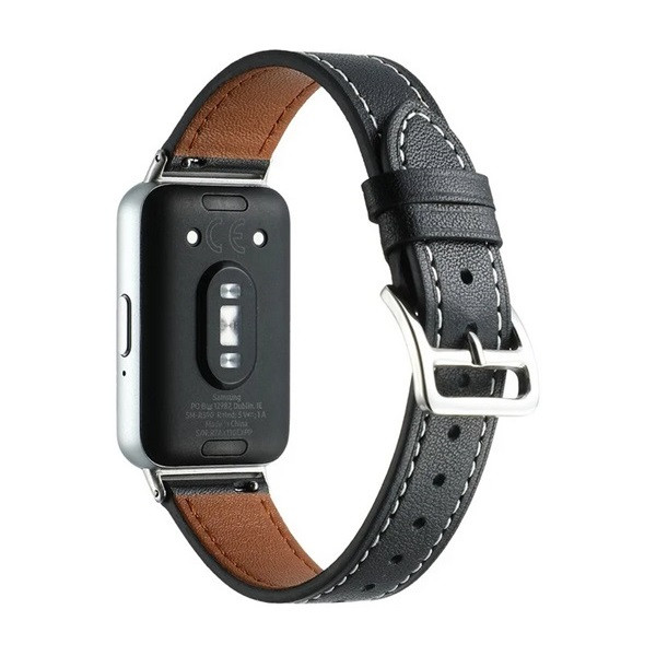 Samsung Galaxy Fit3 SM-R390, valódi bőr pótszíj, állítható, fekete akciós termékkép 1