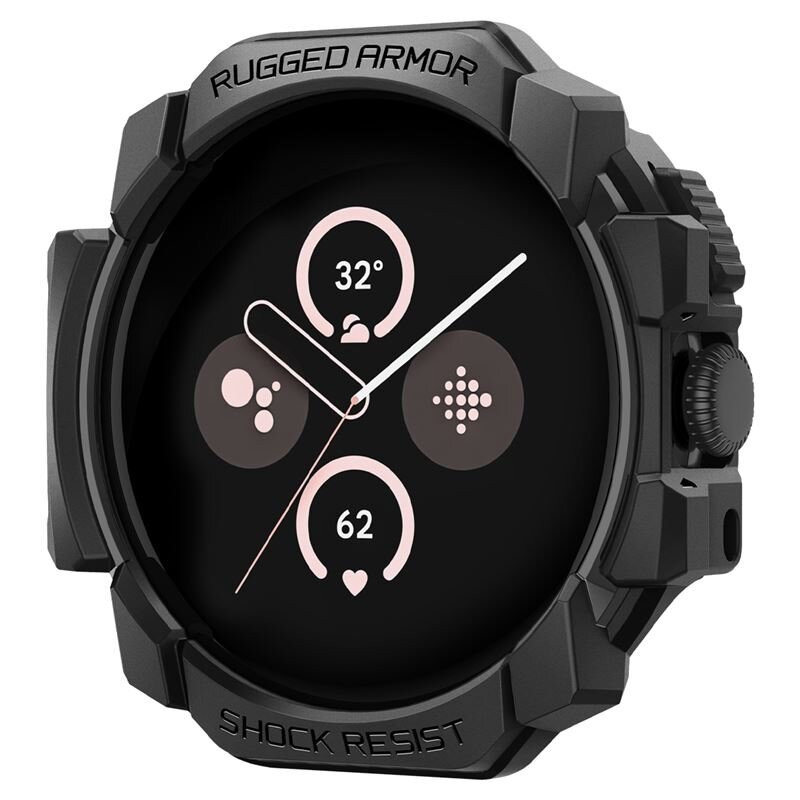Google Pixel Watch 3 (41 mm), Szilikon védőkeret, ütésálló, szíj nélkül, Spigen Rugged Armor, sötétszürke akciós termékkép 1