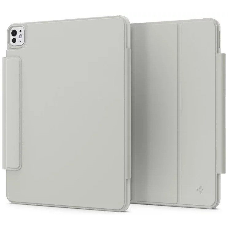 Apple iPad Pro 11 (2024), mappa tok, közepesen ütésálló, levehető előlap, mágneses rögzítés, csatos záródás, Smart Case, Spigen AirSkin Pro OneTap, szürke akciós termékkép 1