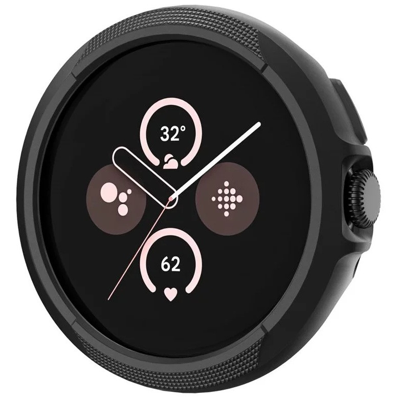 Google Pixel Watch 3 (45 mm), Szilikon védőkeret, közepesen ütésálló, Spigen Liquid Air, fekete akciós termékkép 1