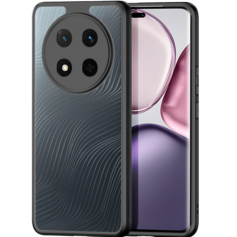 Huawei Honor Magic 7 Lite / X9c / X60 Pro, Műanyag hátlap védőtok + szilikon keret, hullám minta, Dux Ducis Aimo, áttetsző/fekete akciós termékkép 1