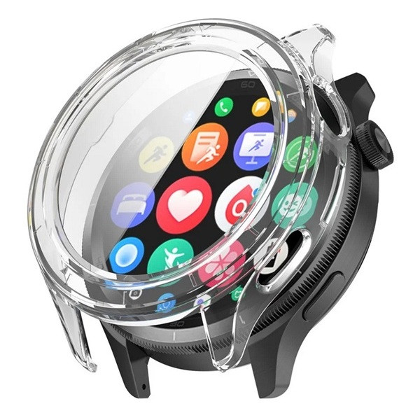 Xiaomi Watch S4, Műanyag védőkeret, kijelzővédő üveggel, közepesen ütésálló, szíj nélkül, átlátszó akciós termékkép 1