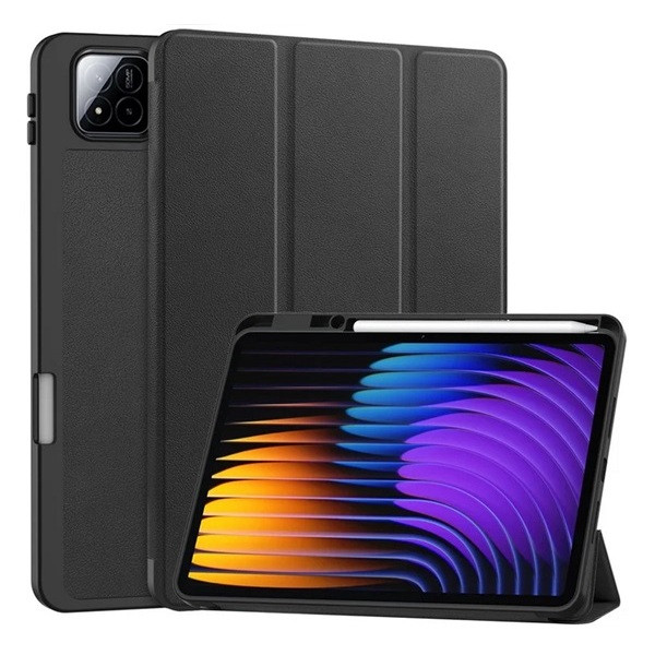 Xiaomi Pad 7 (11.2) / Pad 7 Pro (11.2), mappa tok, Trifold, érintőceruza tartó, fekete akciós termékkép 1
