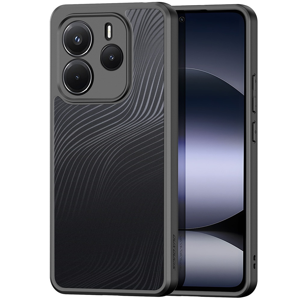 Xiaomi Redmi Note 14 4G (Global), Műanyag hátlap védőtok + szilikon keret, hullám minta, Dux Ducis Aimo, áttetsző/fekete akciós termékkép 1