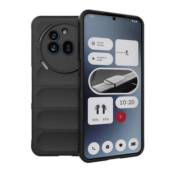 Nothing Phone 3a Pro, Szilikon tok, közepesen ütésálló, 3D minta, fekete akciós termékkép 1