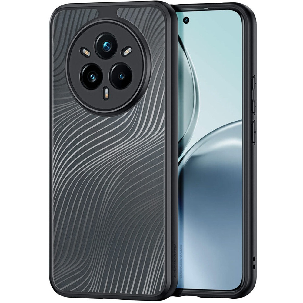 Realme 14 Pro Plus, Műanyag hátlap védőtok + szilikon keret, hullám minta, Dux Ducis Aimo, áttetsző/fekete akciós termékkép 1