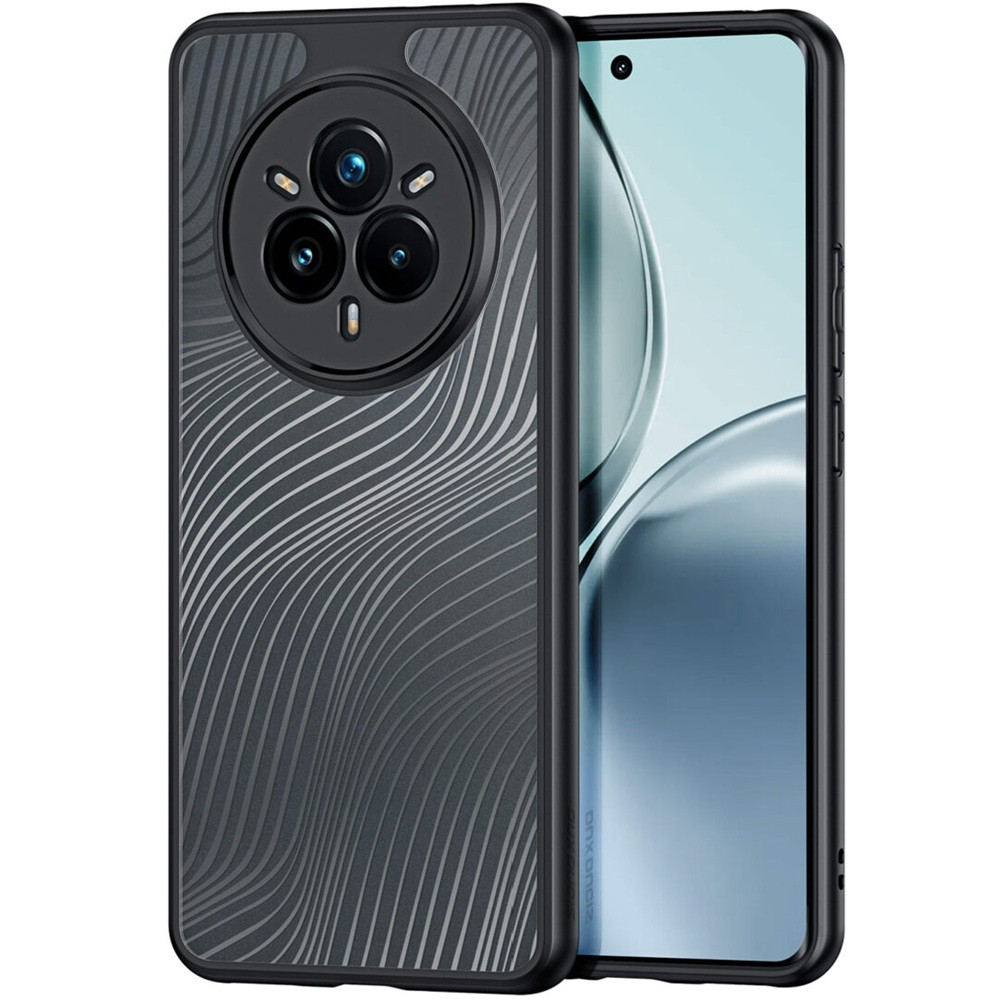 Realme 14 Pro, Műanyag hátlap védőtok + szilikon keret, hullám minta, Dux Ducis Aimo, áttetsző/fekete akciós termékkép 1