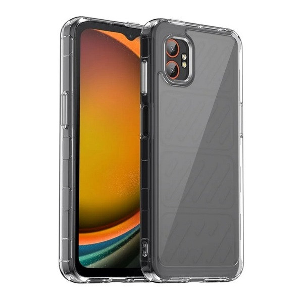 Samsung Galaxy Xcover 7 Pro SM-G766B, Műanyag hátlap védőtok + szilikon keret, közepesen ütésálló, átlátszó hátlap, átlátszó akciós termékkép 1