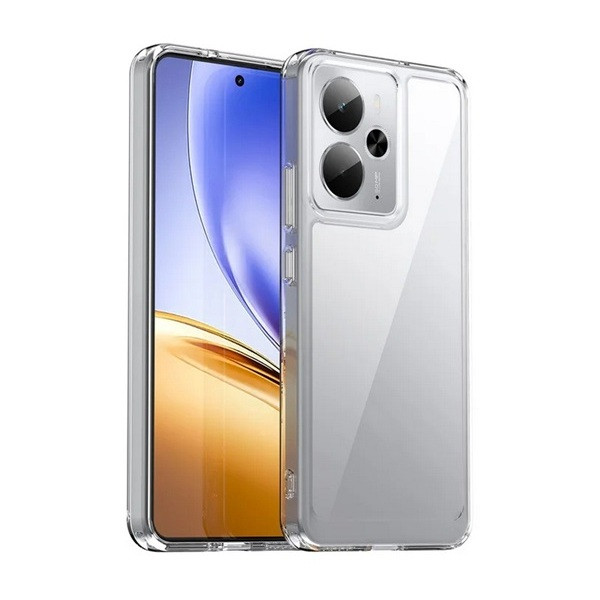 Realme 14 / 14T, Műanyag hátlap védőtok + szilikon keret, közepesen ütésálló, átlátszó hátlap, átlátszó akciós termékkép 1