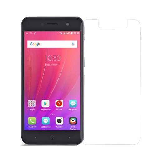 ZTE Blade A520, Kijelzővédő fólia, ütésálló fólia (az íves részre NEM hajlik rá!), Tempered Glass (edzett üveg), Clear akciós termékkép 1