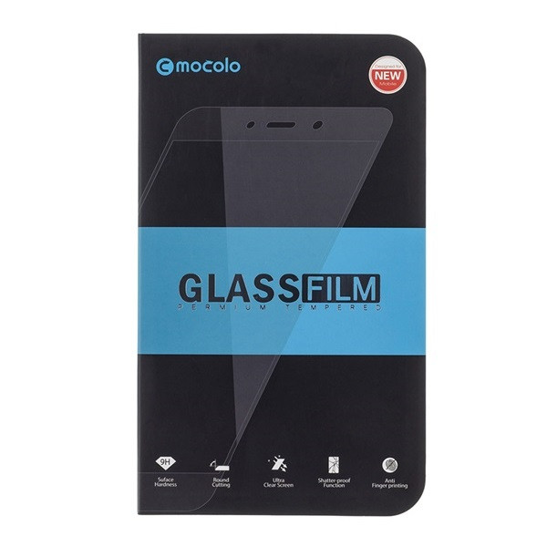 Samsung Galaxy A41 SM-A415F, Kijelzővédő fólia, ütésálló fólia (az íves részre is!), Tempered Glass (edzett üveg), 5D, Full Glue, Mocolo, fekete akciós termékkép 1