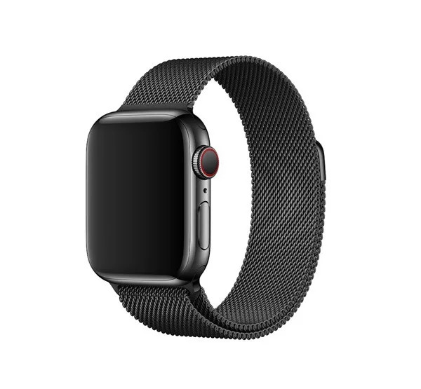 Apple Watch 4-6, SE, SE (2022) (38 / 40 mm), fém pótszíj, milánói stílus, fekete, gyári akciós termékkép 1