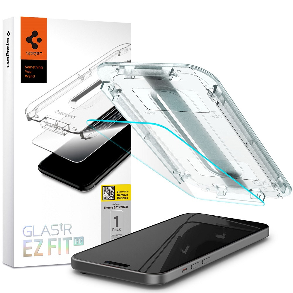 Spigen Glas.tR EZ-FIT ochranné sklo na - iPhone 15 - transparentná