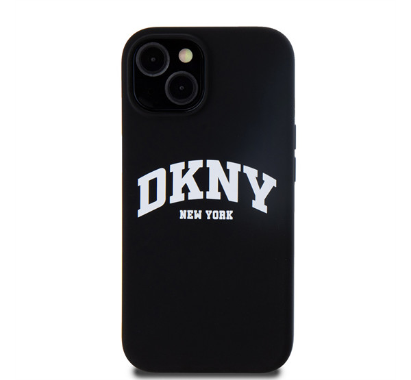 DKNY Liquid Silicone Arch Logo iPhone 13 Magsafe hátlap tok, fekete akciós termékkép 1