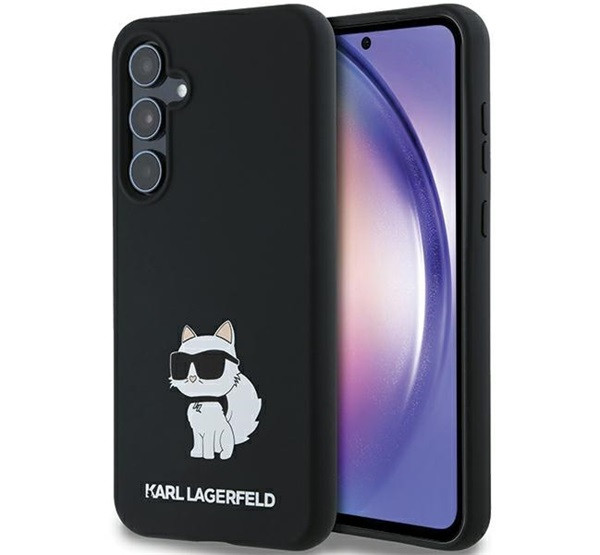 Karl Lagerfeld Choupette Metal Pin Samsung Galaxy A55 hátlap tok, fekete akciós termékkép 1