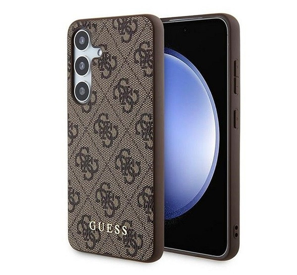 Guess 4G Metal Gold Logo Samsung Galaxy A35 hátlap tok, barna akciós termékkép 1